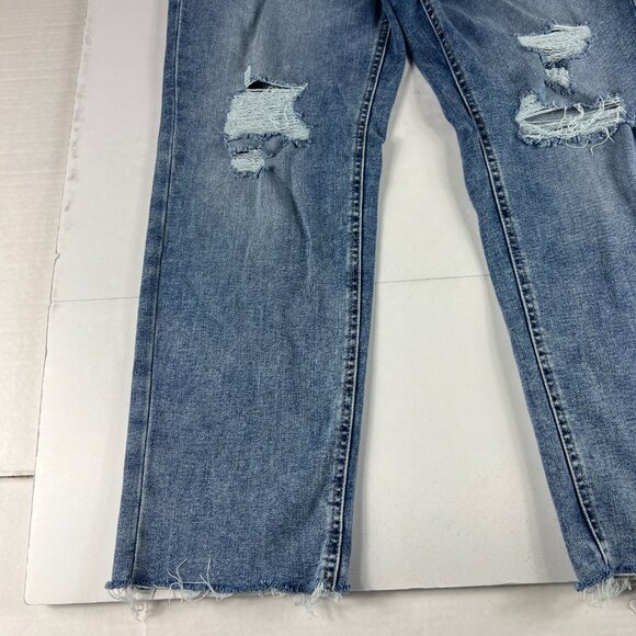 Edgely Jeans Women's 33x26* High Rise Straight Crop Blue Distressed Denim Tag 14 - Picture 5 of 16